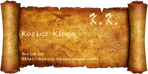 Kozicz Kinga névjegykártya