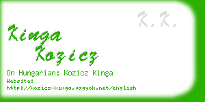 kinga kozicz business card